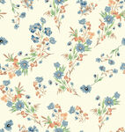 清新花卉手绘数码印花