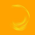 橙色背景上的黄色动感圆环