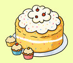 手绘黄色蛋糕