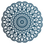 蓝白曼陀罗花纹饰图案