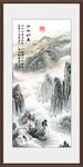 竖幅玄关山水画 