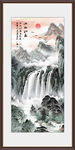 流水生财挂画山水画