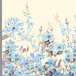 蓝花绽放水彩画