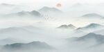 国画水墨山水画