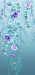 梦幻蓝紫色垂挂花卉图案
