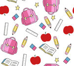 卡通风格校园文具图案
