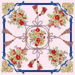 复古花卉几何图案装饰画