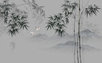 水墨竹子山水画
