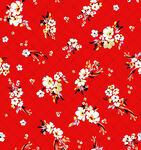 红色花卉图案背景纹理