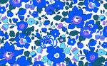 蓝色花卉图案布料纹理