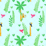 热带风情动植物图案背景