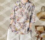 手绘花 香云纱 晕染花