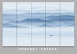 中式屏风隔断水墨山水画