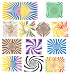 多彩放射旋转图案集合