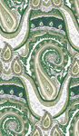 复古风绿色佩斯利花纹图案