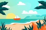 海边沙滩椰树