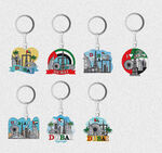 城市建筑冰箱贴卡通矢量图