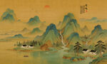 中式古画千里江山图壁画壁纸