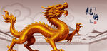 金色祥龙尽显威严气势