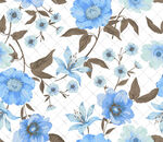蓝白花卉图案背景纹理