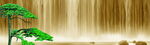 巨幅瀑布山水画