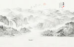国画山水水墨画