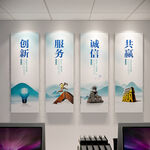 企业大气展板挂画 企业文化墙