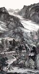 国画水墨风格山川风景图