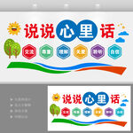 说说心里话文化墙心理辅导室文化