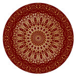 圆形复古红金花纹