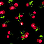 黑底上的鲜艳樱桃图案
