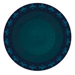 深蓝色花纹圆形装饰盘