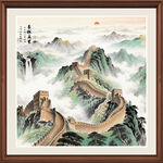 国画长城山水图