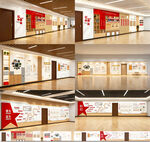 红色文化墙走廊