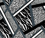 黑白动物纹理拼接图案
