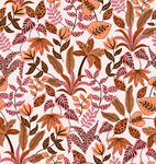 花卉树叶图案的多彩背景