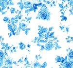 蓝白花卉图案纹理背景