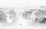 国画水墨山水