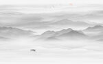 新中式水墨山水画