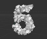 C4D5字立体动画造型白模