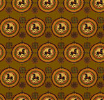 复古风圆形马图案背景