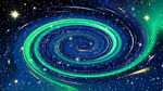 梦幻蓝绿色星空漩涡