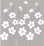 简约白色花卉图案背景 矢量图