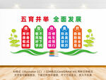 五育并举学校教育文化墙