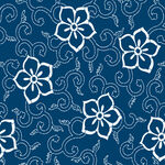 蓝底白花中式花纹图案