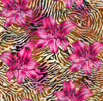 花卉与斑马纹混合图案