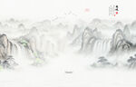 中式国画山水背景墙