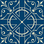 蓝底精致花纹装饰图案