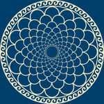 蓝色曼陀罗花纹图案