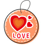 爱心圆形吊牌装饰图案
